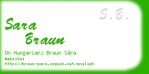 sara braun business card